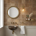 Noce (Antalya) Travertine 4x4 Filled & Honed Travertine Tile — Powder Room wall