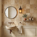 Noce (Antalya) Travertine 4x4 Tumbled Travertine Tile — Powder Room wall