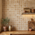 Noce (Antalya) Travertine 5/8x5/8 Tumbled Travertine Mosaic — Kitchen backsplash