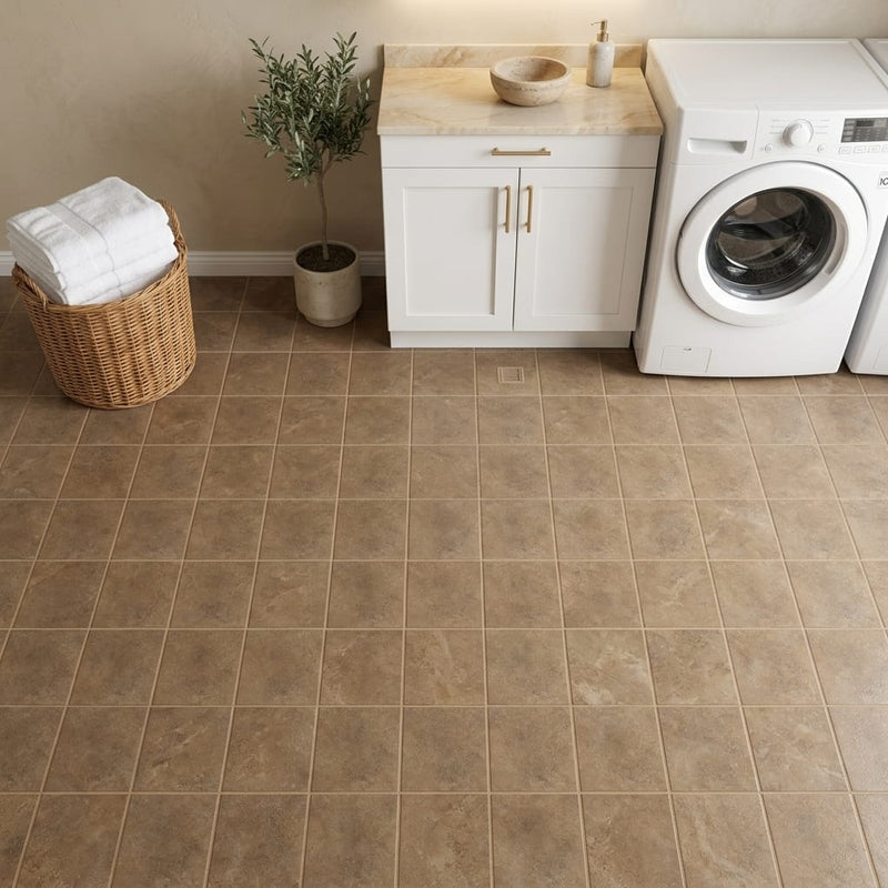 Noce (Antalya) Travertine 6x6 Filled & Honed Travertine Tile — Laundry Room floor