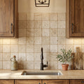 Noce (Antalya) Travertine 6x6 Tumbled Travertine Tile — Kitchen backsplash