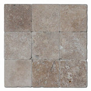 Antique Noce 4x4 Tumbled Travertine Tile