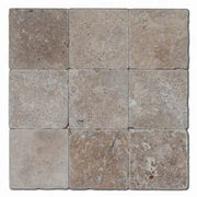 Antique Noce 4x4 Tumbled Travertine Tile