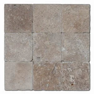 Antique Noce 4x4 Tumbled Travertine Tile