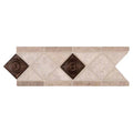 Noce Chiaro Cop Scudo 4x12 Listello Tumbled Travertine Trim