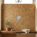 Noce Toros Travertine Tumbled 1 x 1 Mosaic 1x1 — Bathroom shower floor