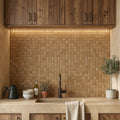 Noce Toros Travertine Tumbled 1 x 1 Mosaic 1x1 — Kitchen backsplash