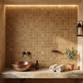 Noce Toros Travertine Tumbled 1 x 1 Mosaic 1x1 — Spa spa interior