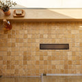 Noce Toros Travertine Tumbled 2 x 2 Mosaic 2x2 — Bathroom shower floor