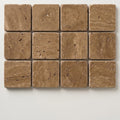 Noce Toros Travertine Tumbled 2 x 2 Mosaic 2x2 close-up