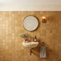 Noce Toros Travertine Tumbled 2 x 2 Mosaic 2x2 — Powder Room wall