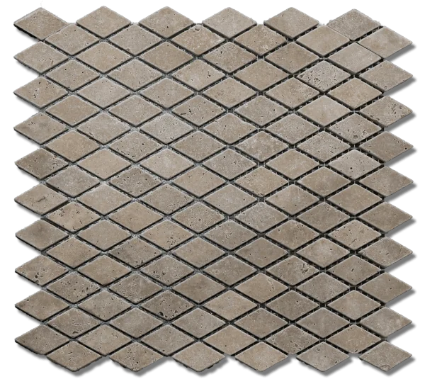 12x12 Mesh Noce Diamond Natural Travertine Mosaic