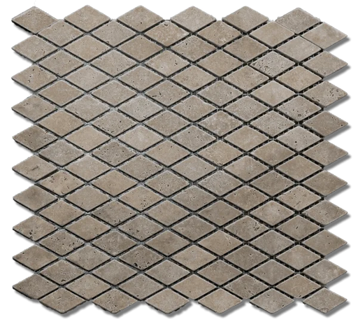 12x12 Mesh Noce Diamond Natural Travertine Mosaic