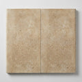 Noce Travertine Coping 12x24 Filled & Honed Bullnose 1.25 inch close-up