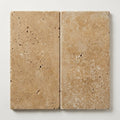 Noce Travertine Coping 12x24 Tumbled Bullnose 3 inch close-up