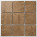 Noce Travertine Filled, Honed & Straight Edge 12 x 12 x 3/8 Cross Cut Tile 12x12 close-up
