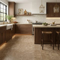 Noce Travertine Filled, Honed & Straight Edge 12 x 24 x 1/2 Cross Cut Tile 12x24 — Kitchen floor