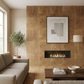 Noce Travertine Filled, Honed & Straight Edge 24 x 24 x 1/2 Cross Cut Tile 24x24 — Living Room feature wall