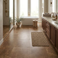Noce Travertine Filled, Honed & Straight Edge 24 x 24 x 1/2 Cross Cut Tile 24x24 — Primary Bath floor