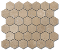 12x12 Mesh Noce Hexagon Natural Travertine Mosaic