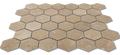 12x12 Mesh Noce Hexagon Natural Travertine Mosaic