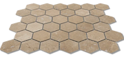 12x12 Mesh Noce Hexagon Natural Travertine Mosaic