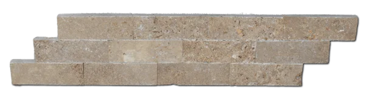 12x12 Mesh Splitface Noce 2x6 Brick Textured Travertine Mosaic