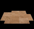 Noce 16 Sq Ft Pattern Brushed Straight Edge Set Travertine Tile
