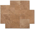 Noce 16 Sq Ft Pattern Brushed Straight Edge Set Travertine Tile