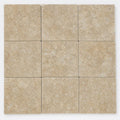 Noce Travertine Paver 12x12 Tumbled 2 inch close-up