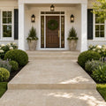Noce Travertine Paver 16x24 Tumbled 1.25 inch — Front Yard front porch