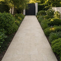 Noce Travertine Paver 16x24 Tumbled 1.25 inch — Garden path
