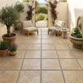 Noce Travertine Paver 24x24 Tumbled 1.25 inch — Courtyard paving