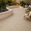 Noce Travertine Paver - Unfilled Chiseled - 6x6 in — Backyard patio