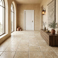 Noce Travertine Tile 12x12 Tumbled — Hallway floor