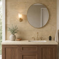 Noce Travertine Tile 12x24 Filled, Honed — Bathroom vanity wall