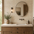 Noce Travertine Tile 12x24 Tumbled — Bathroom vanity wall