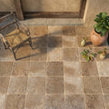 Noce Travertine Tile 16x16 Tumbled — Covered Patio floor