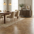 Noce Travertine Tile 18x18 Honed, Filled — Dining Room floor