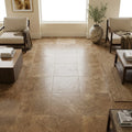 Noce Travertine Tile 18x18 Honed, Filled — Family Room floor