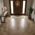 Noce Travertine Tile 18x18 Honed, Filled — Foyer floor