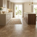 Noce Travertine Tile 18x18 Honed, Filled — Kitchen floor