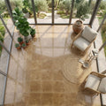 Noce Travertine Tile 18x18 Honed, Filled — Sunroom floor