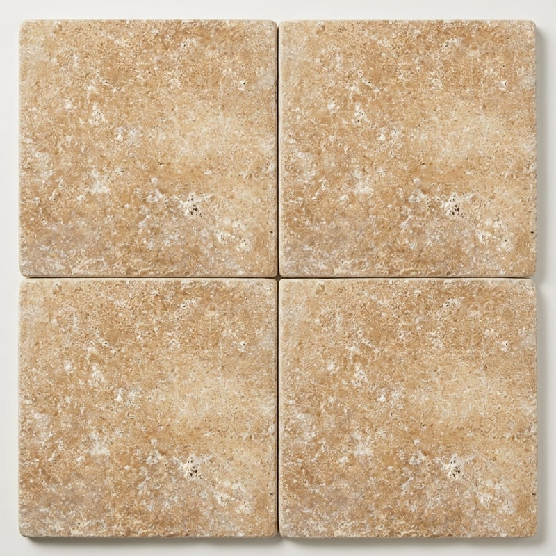 Noce Travertine Tile 18x18 Tumbled close-up