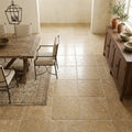 Noce Travertine Tile 18x18 Tumbled — Dining Room floor