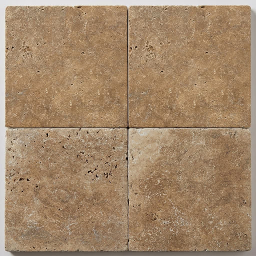 Noce Travertine Tile 18x18 Tumbled close-up