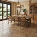 Noce Travertine Tile 18x18 Tumbled — Living Room floor