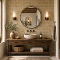 Noce Travertine Tile 3x6 Tumbled — Bathroom wall