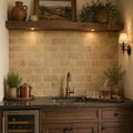 Noce Travertine Tile 3x6 Tumbled — Wet Bar backsplash