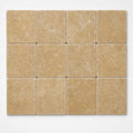 Noce Travertine Tile 4x4 Tumbled close-up